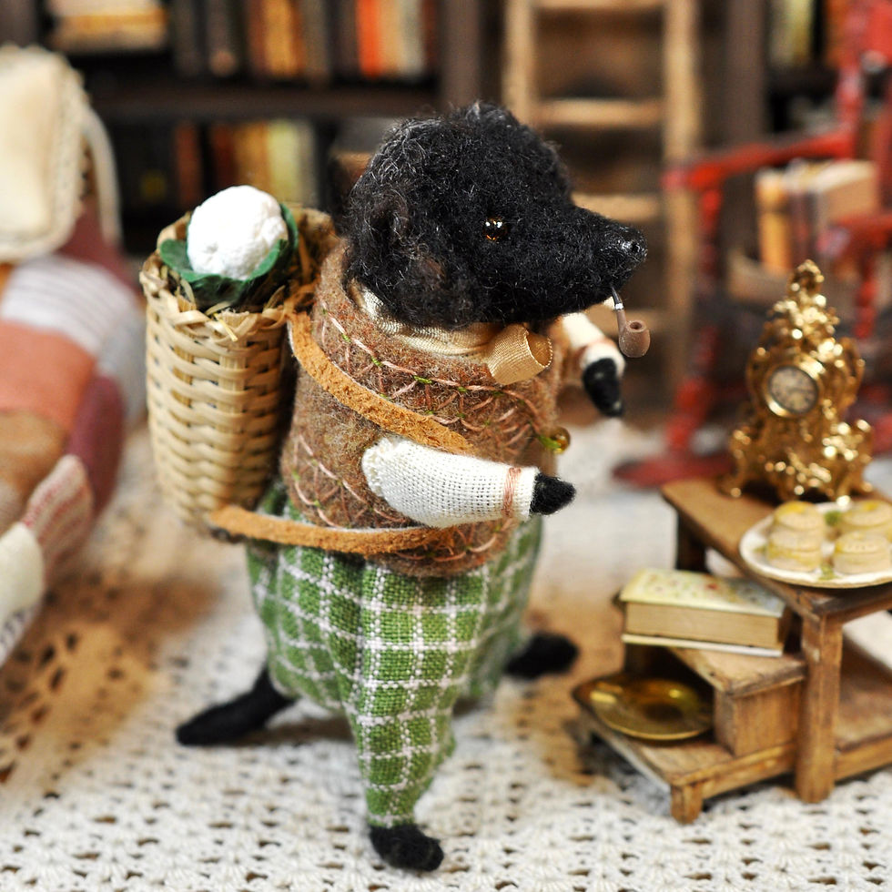 Little Mr Retriever and his pipe