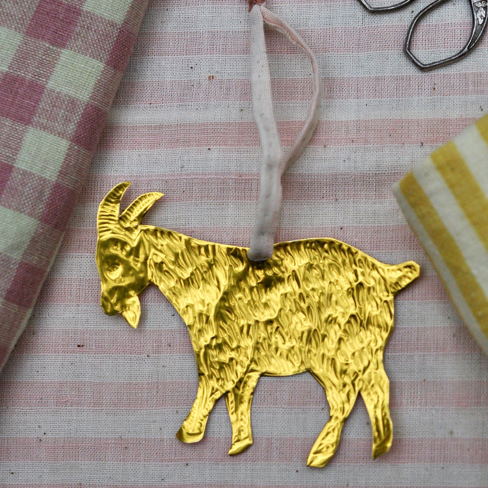 Thumbnail: Spring tin ornaments #2 - Mrs Squirrel, Chick and Goat
