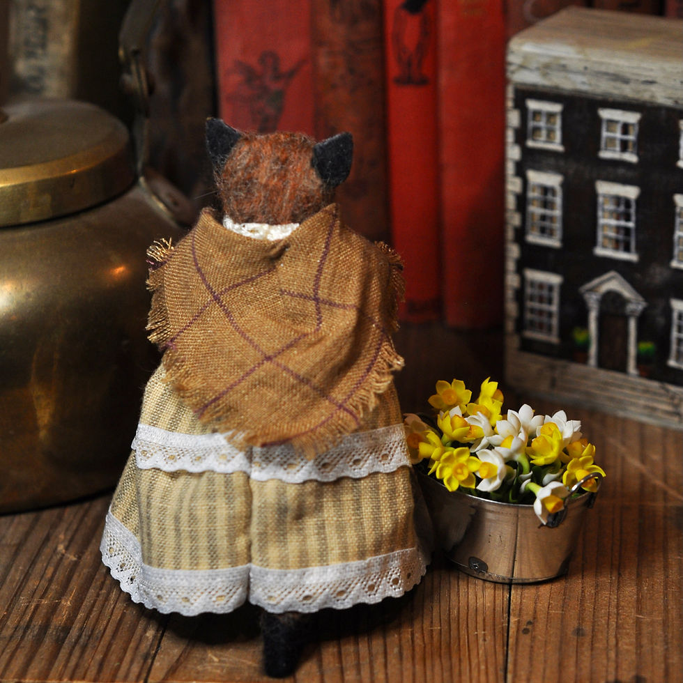 Thumbnail: Little Mrs. Fox and her daffodil harvest