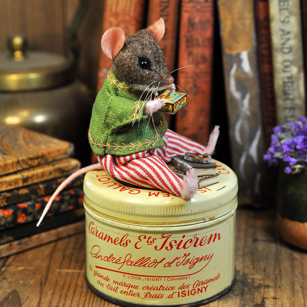 Thumbnail: Little Mr Mouse and his vintage box of caramels