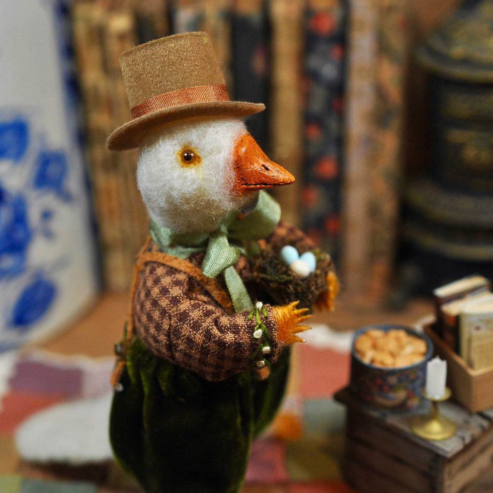 Miniature : Little Mr Gander and his nest