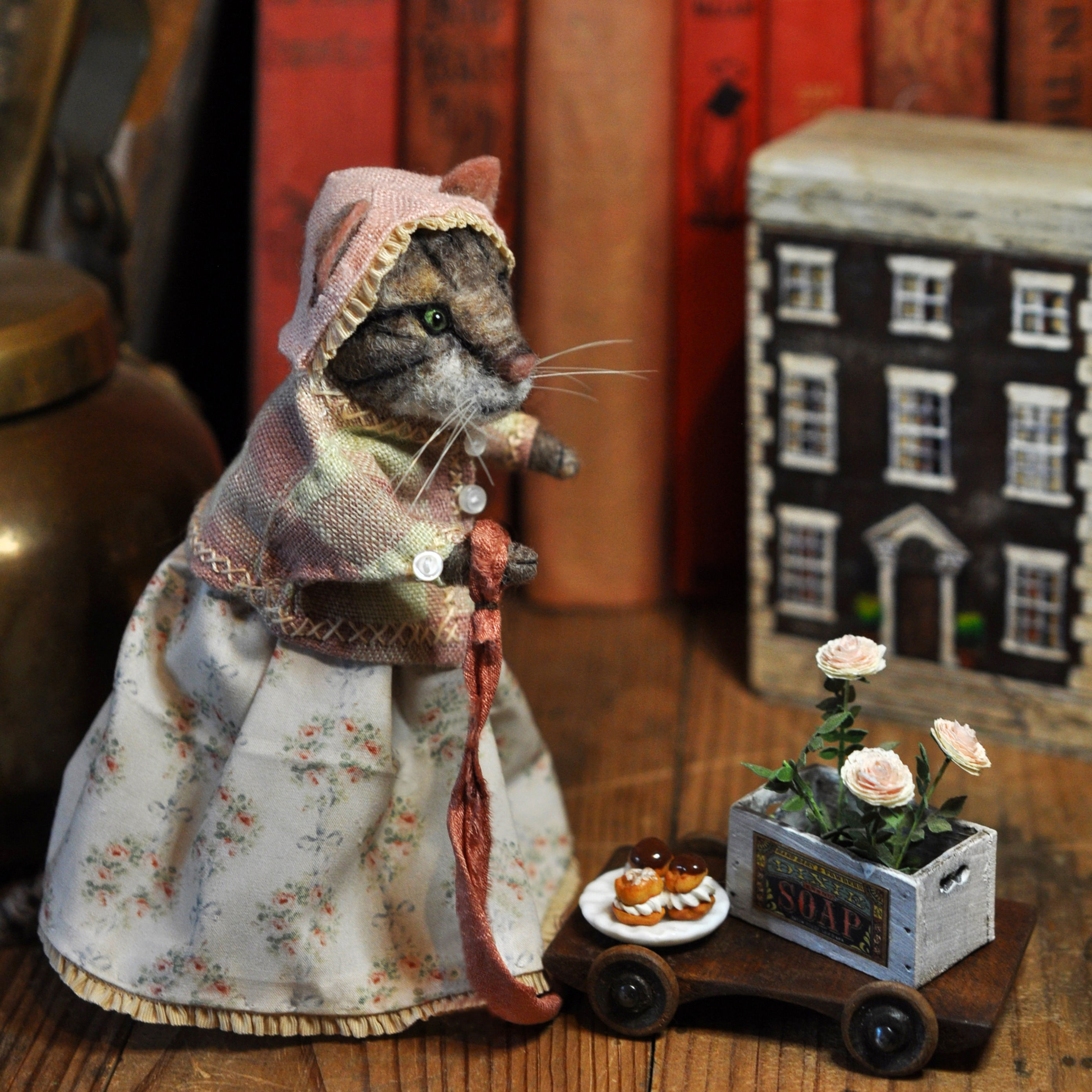 Little Mrs Cat and her spring cart