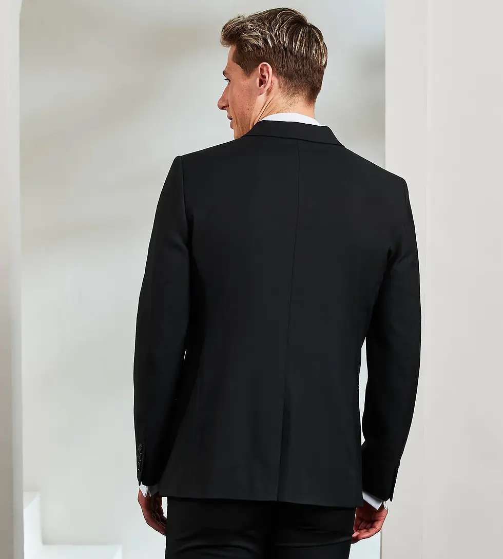 Thumbnail: Black Slim Fit Stretch Peak Lapel Tuxedo