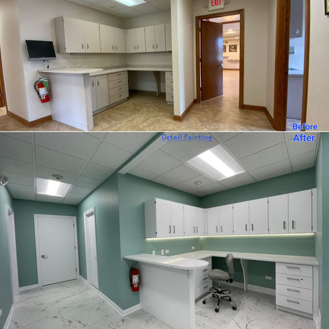 Beauty salon Painting Before and After transformation by Detail Painting