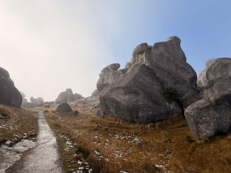 Upland path at Castle Hill in winter. 