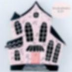 Pink Haunted House Cookie Template