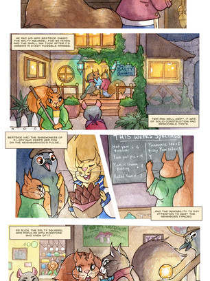 Page of taxicat comic.
Watercolor, ink, and Photoshop