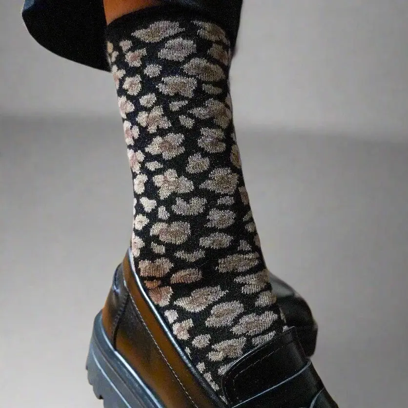 Miniature : Chaussettes léopard noir
