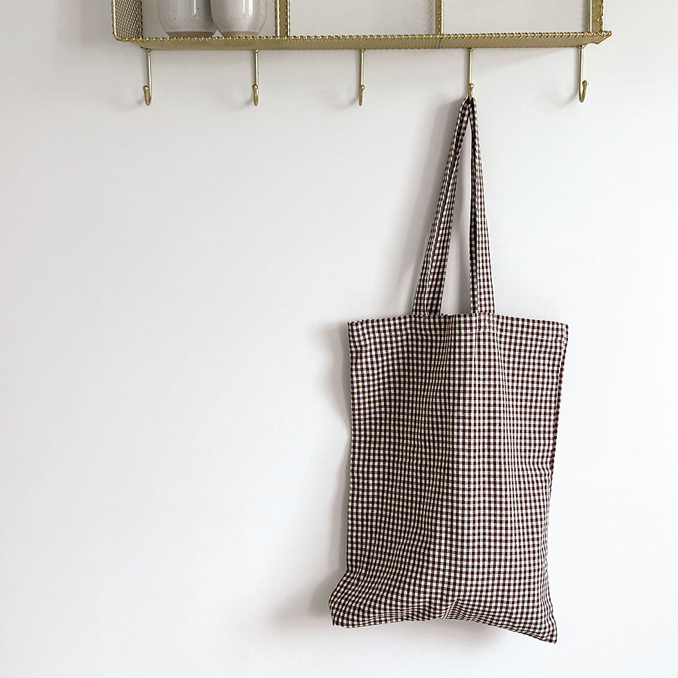 Miniature : Tote bag vichy brun