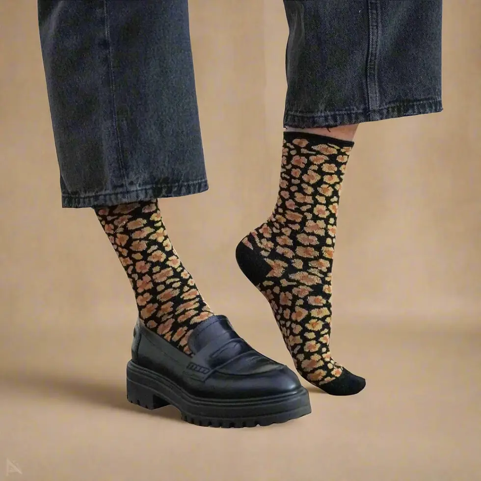 Miniature : Chaussettes léopard ambre