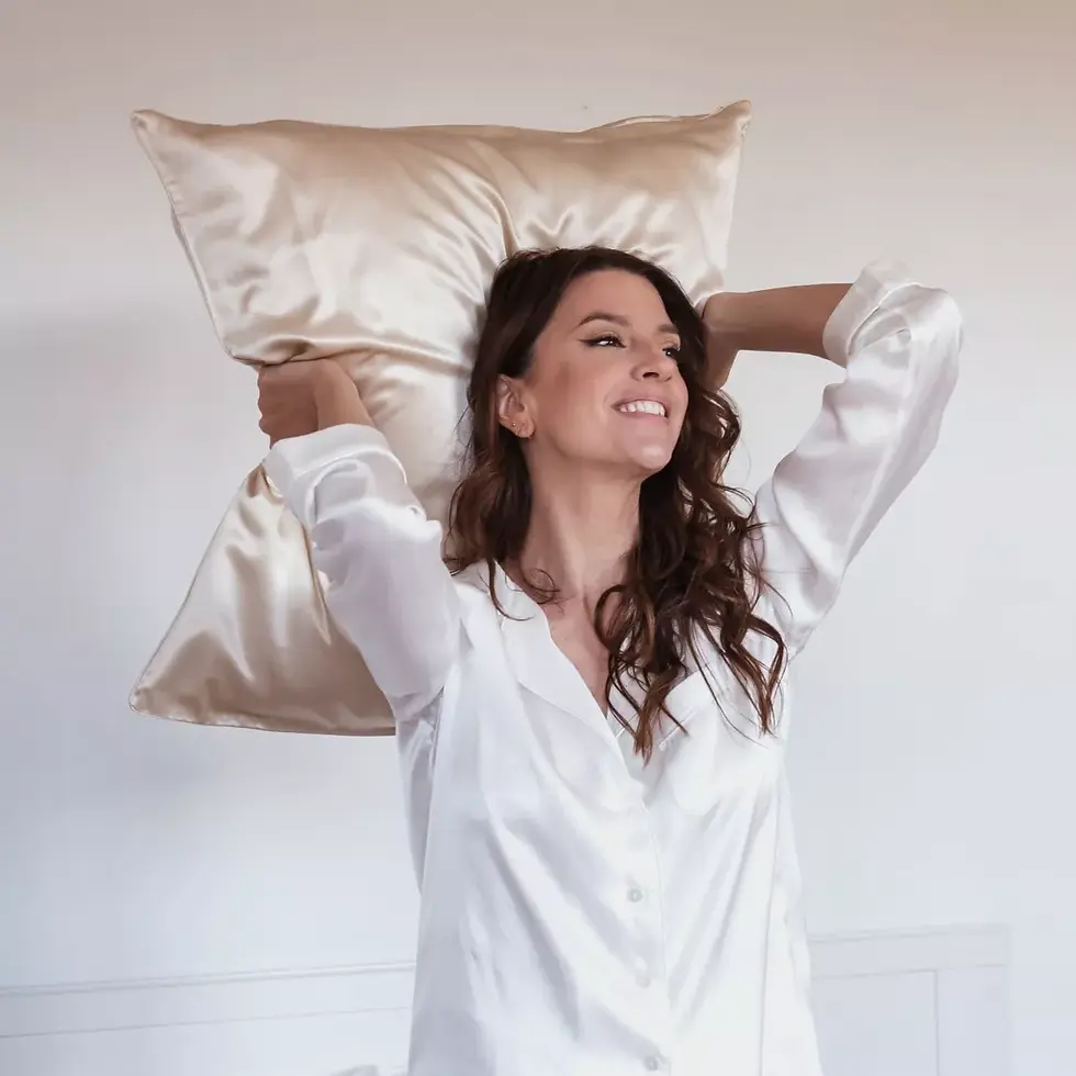 Miniature : Taie d'oreiller en soie Champagne