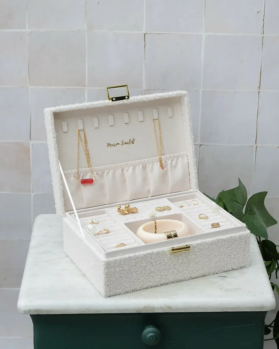 Thumbnail: Boîte à bijoux Louise moumoute blanche