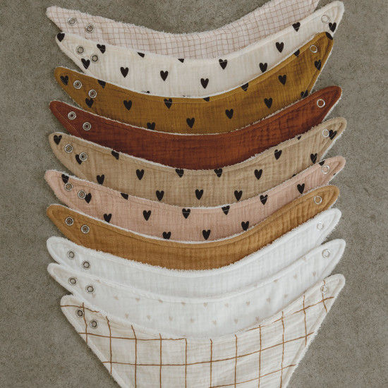 Miniature : Bavoir bandana caramel