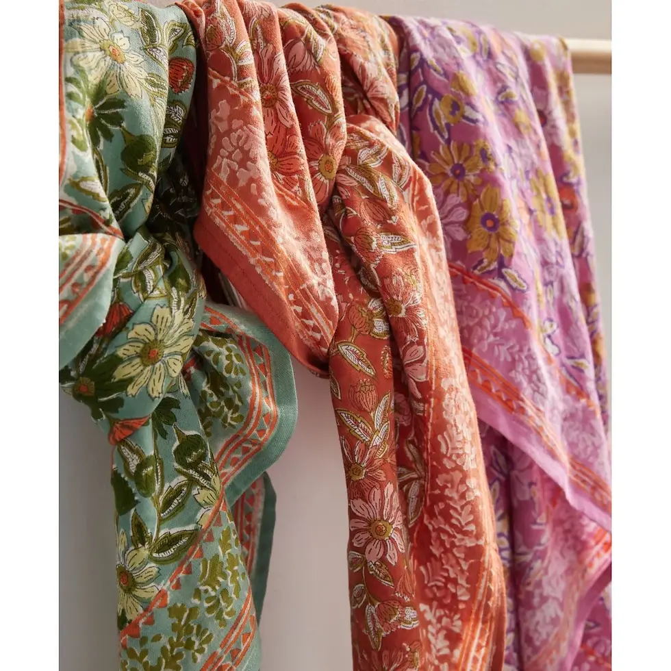 Miniature : Foulard Indien - Meera Blue Green