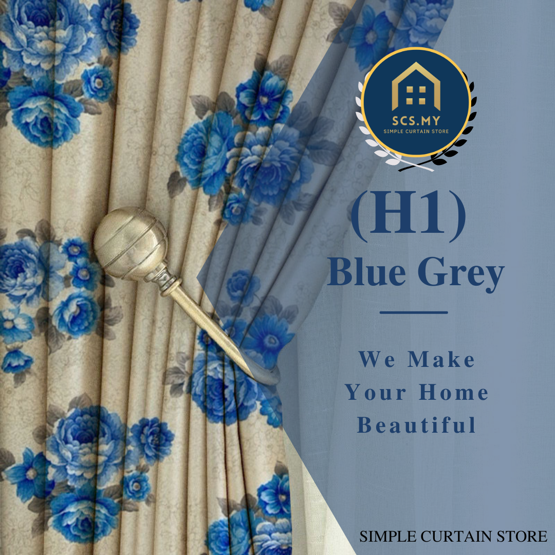 Hebe Curtain (H1 Blue Grey)
