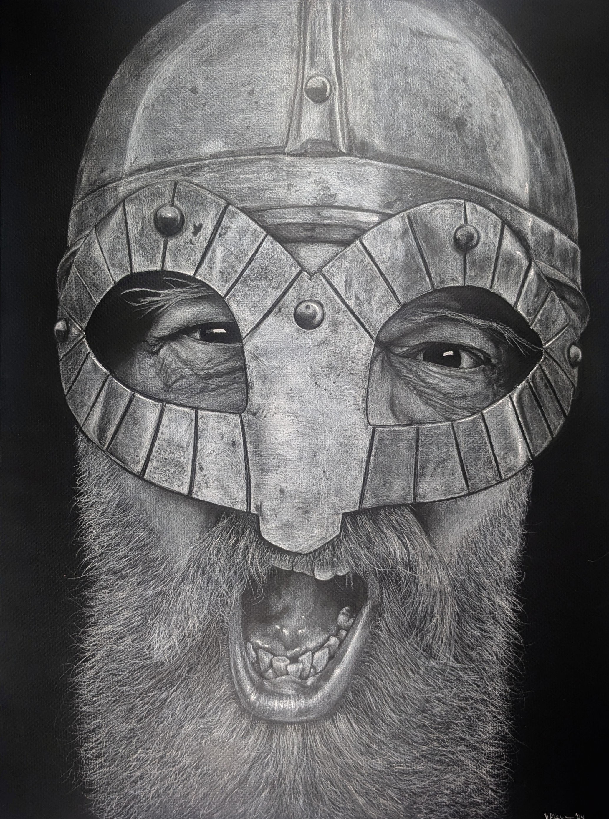 CARDS: The Norseman/Viking on black paper