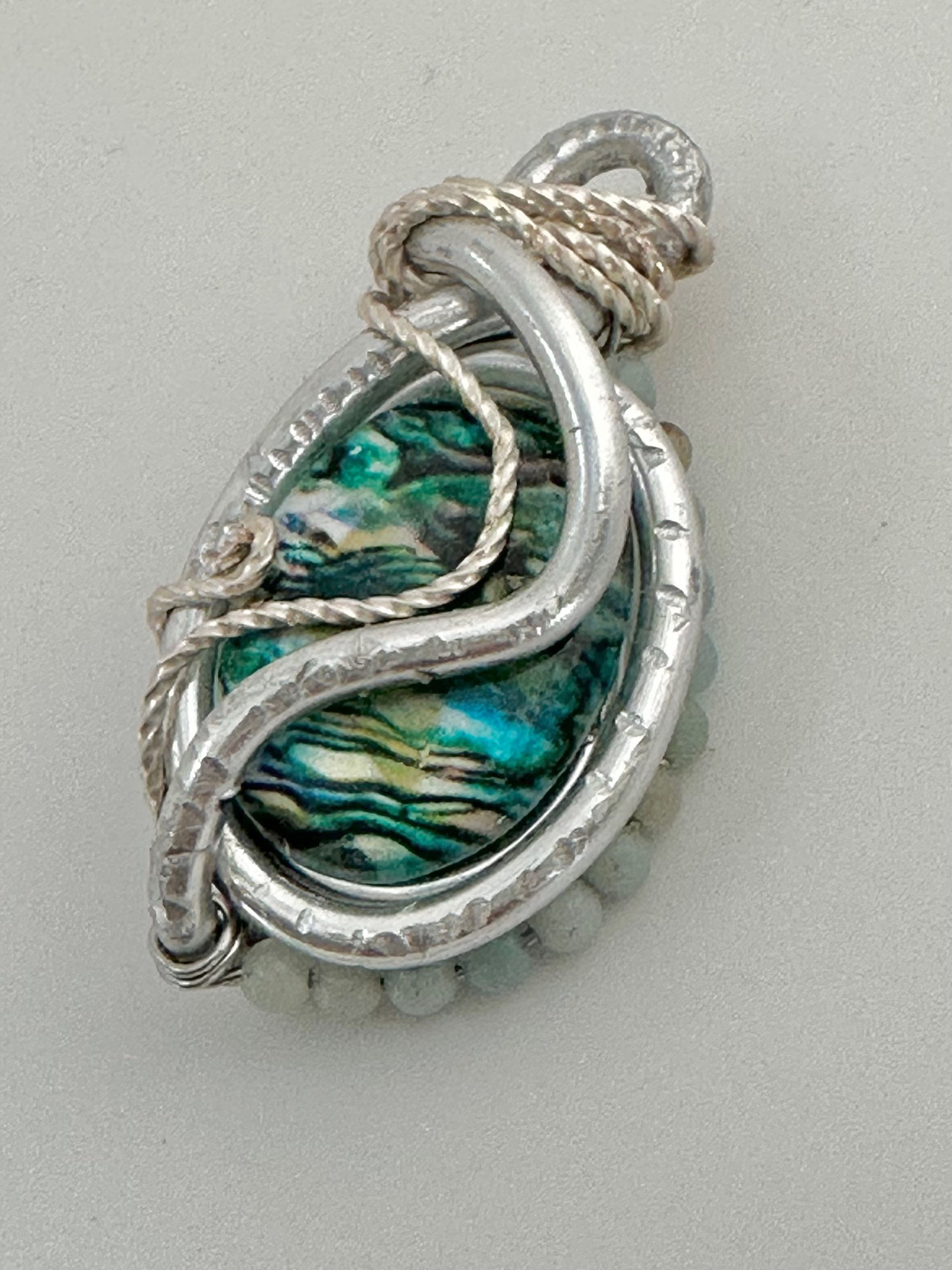 Labradorite pendant, Totally Twisted series, silver