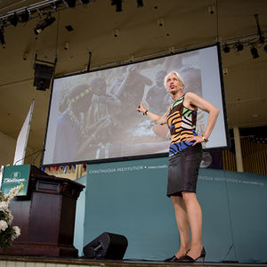 Dr. Nina Jabionski giving a lecture 