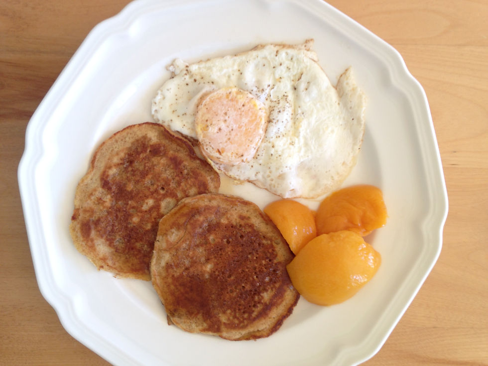 Nourishing soaked local wholegrain pancake breakfast