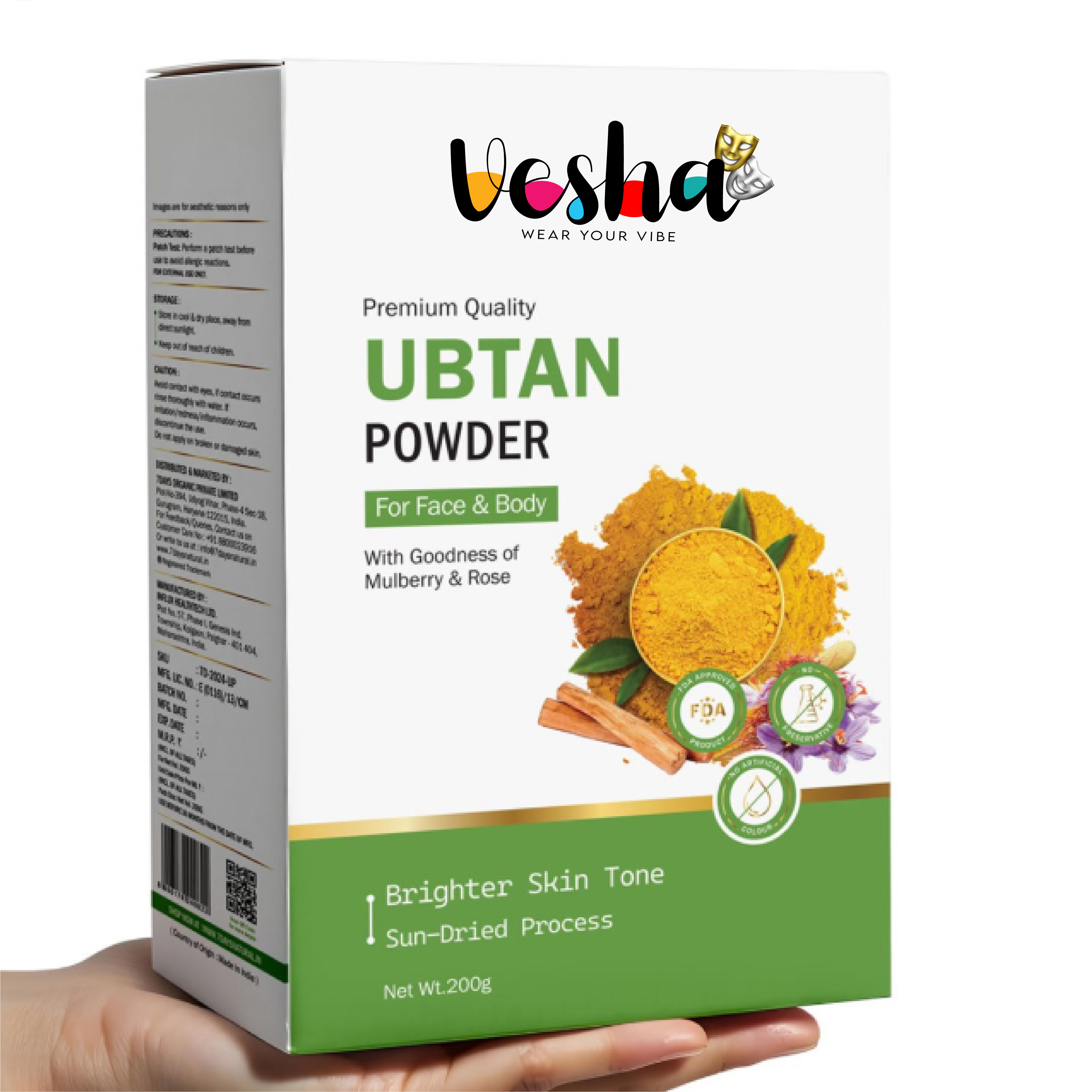 Natural Ubtan Herbal Powder Mask - 200 g