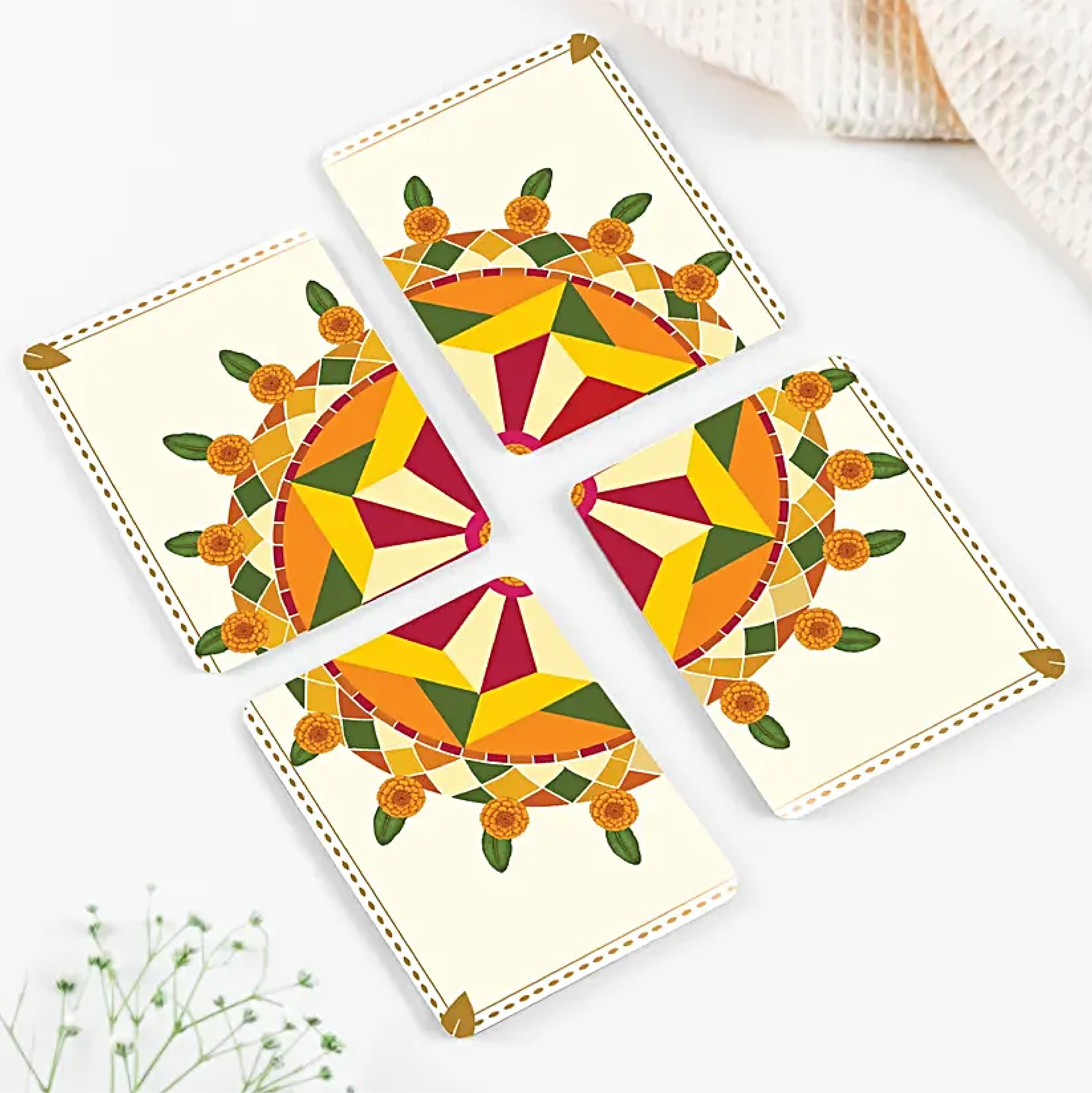 Vibrant Rangoli Fridge Magnet Set