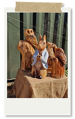 Peter Rabbit carved by Lisa Langley