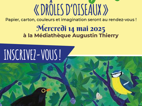 La Médiathèque Municipale propose aux enfants un moment ludique et créatif autour de l’univers des oiseaux !
