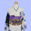 Thumbnail: 振袖 白地 青黒花柄 ラメ入り フルセット / Furisode WhitexBluexBlack Full Set