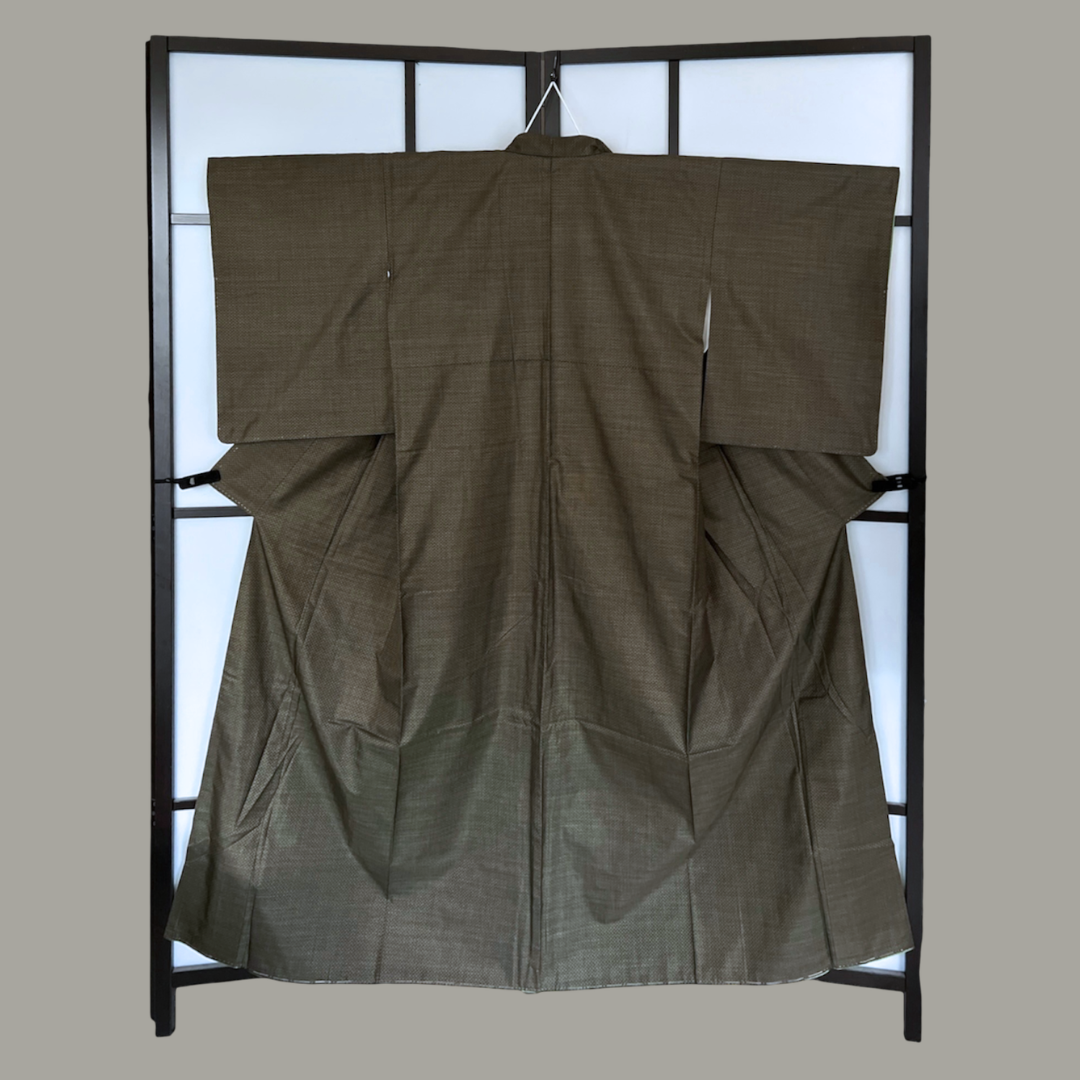 小紋着物 濃いグレー / Dark Gray Komon Kimono