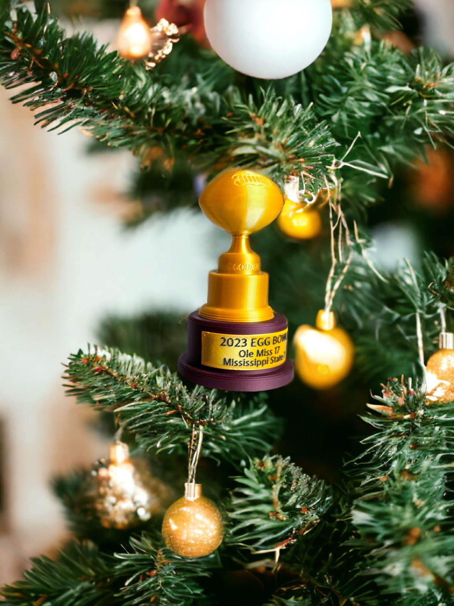 Commemorative Egg Bowl Trophy Ornament