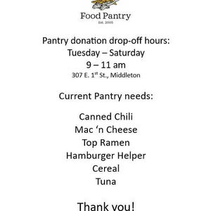2026 June Pantry Needs