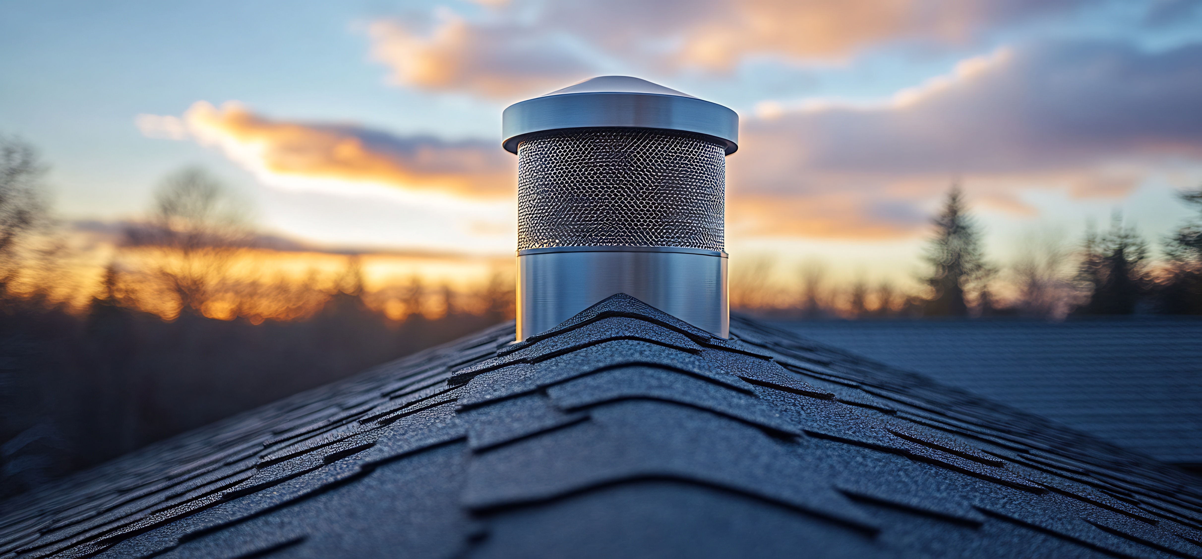 Close-up of a high-performance, ember-resistant attic vent retrofit featuring a fine metal mesh interior designed to block wind-driven embers and flame according to ASTM E2886 standards.