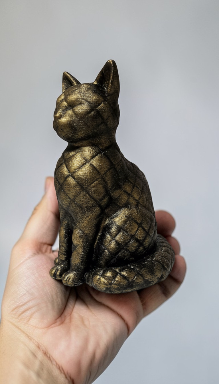 Küçük resim: el yapımı beton kedi biblo raf dekoru