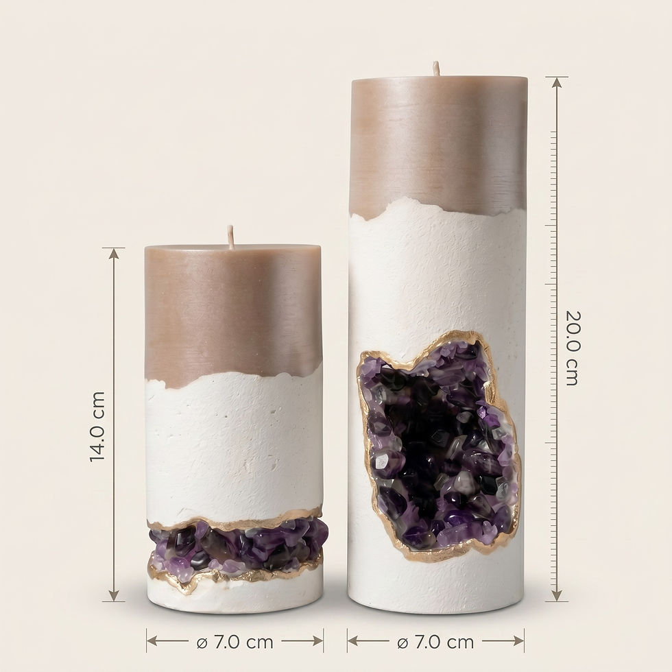 Ametist kristalli premium dekoratif beton mum