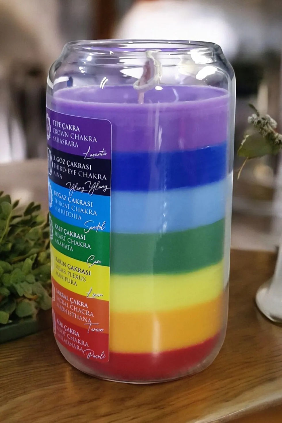 Küçük resim: 7 Çakra 7 Renk ve 7 Kokulu Borosilikat Cam Kapta Aromaterapi ve Meditasyon Organ