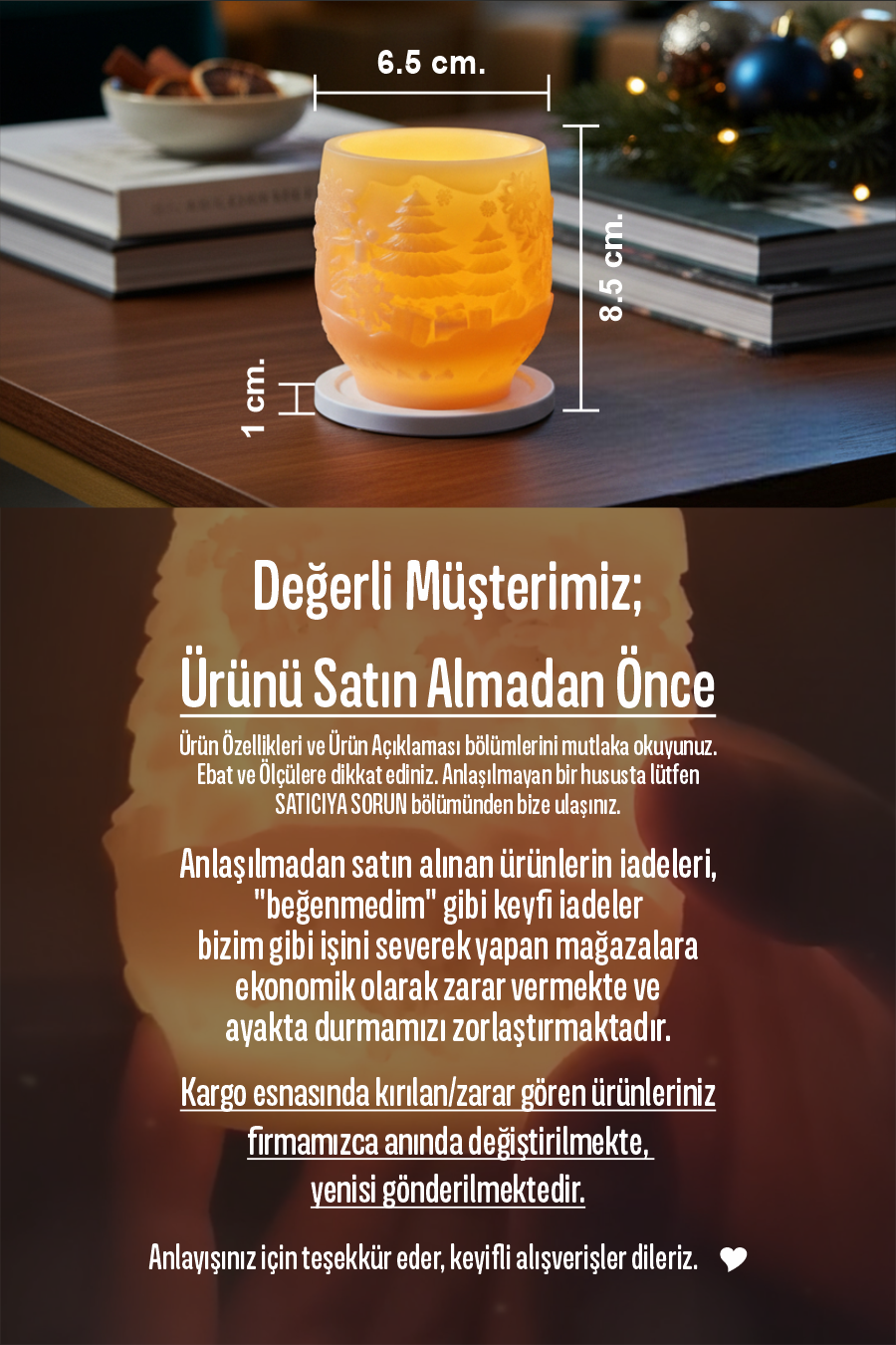 Küçük resim: Dreamlight Kış Masalı Fener Mumu - Mum Oda Kokusu ve Gece Lambası​​​​​​​