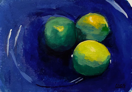Vessel Limes on a Blue Plate