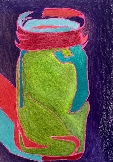 Vessel Jar with Shadow on Purple