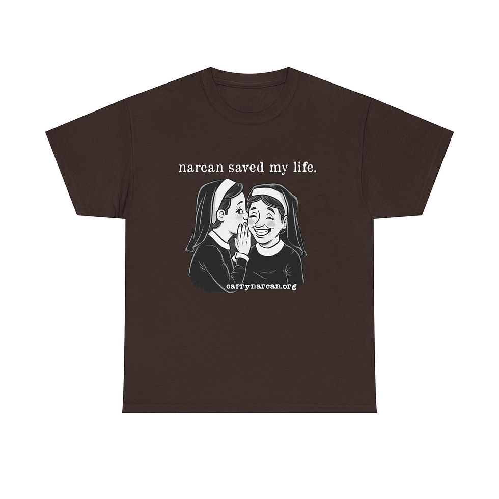 Thumbnail: Narcan saved my life nuns Unisex Heavy Cotton Tee