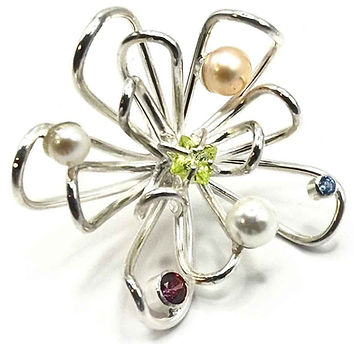 Sølvring med ferskvandsperler - Oevrum-smykker-Unika-håndlavede-smykker