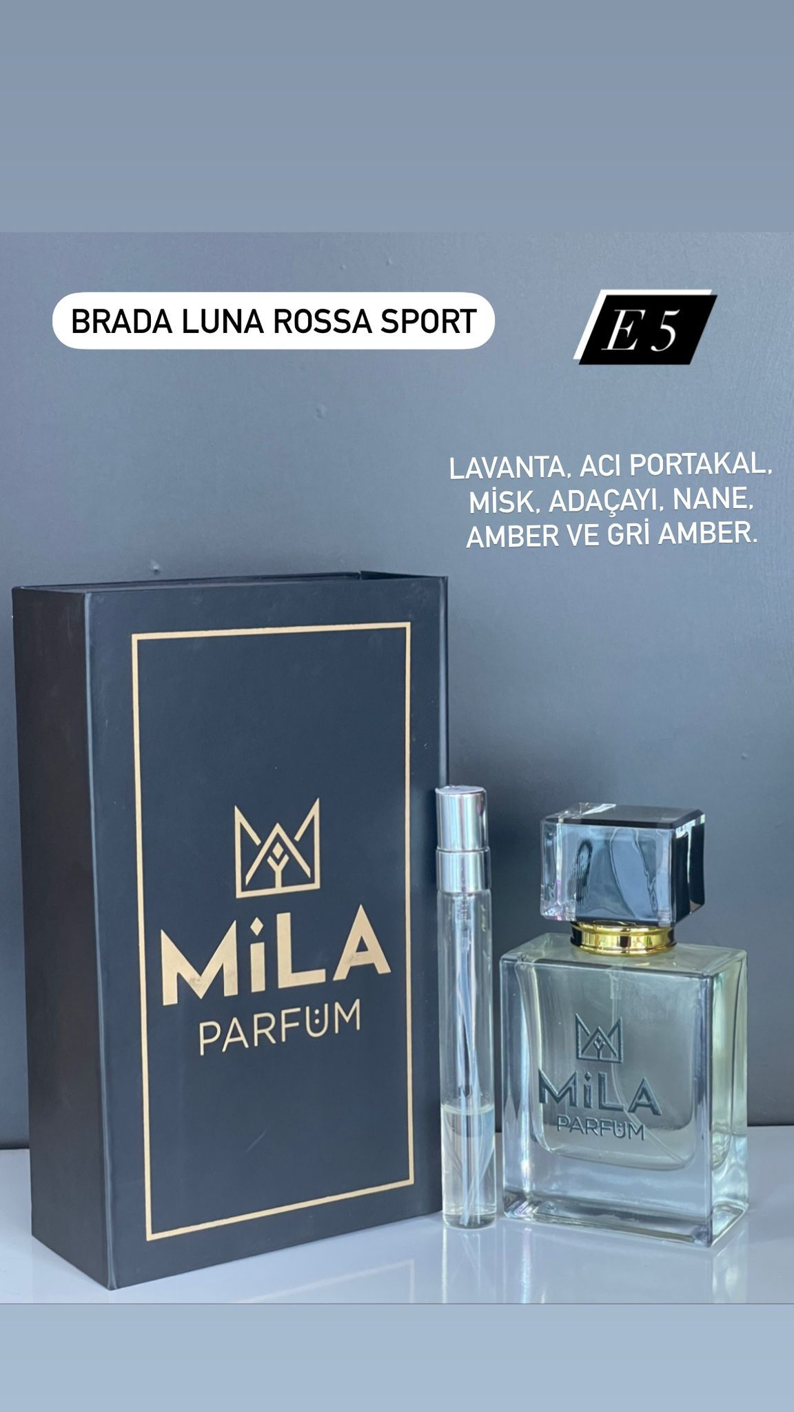 Mila Parfüm E5 50 ml erkek Parfüm LUNA ROSSA SPORT
