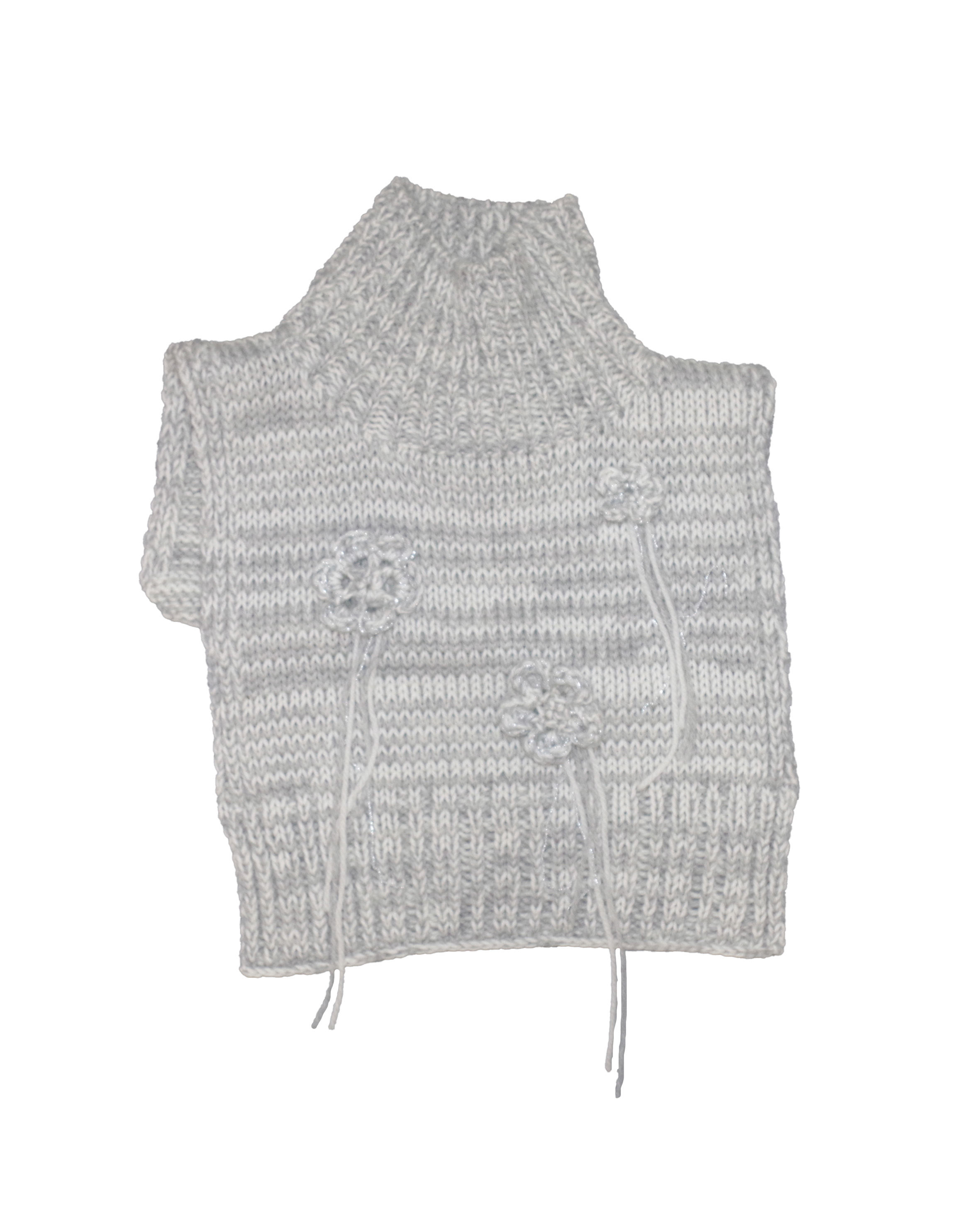 knit apron vest with flower