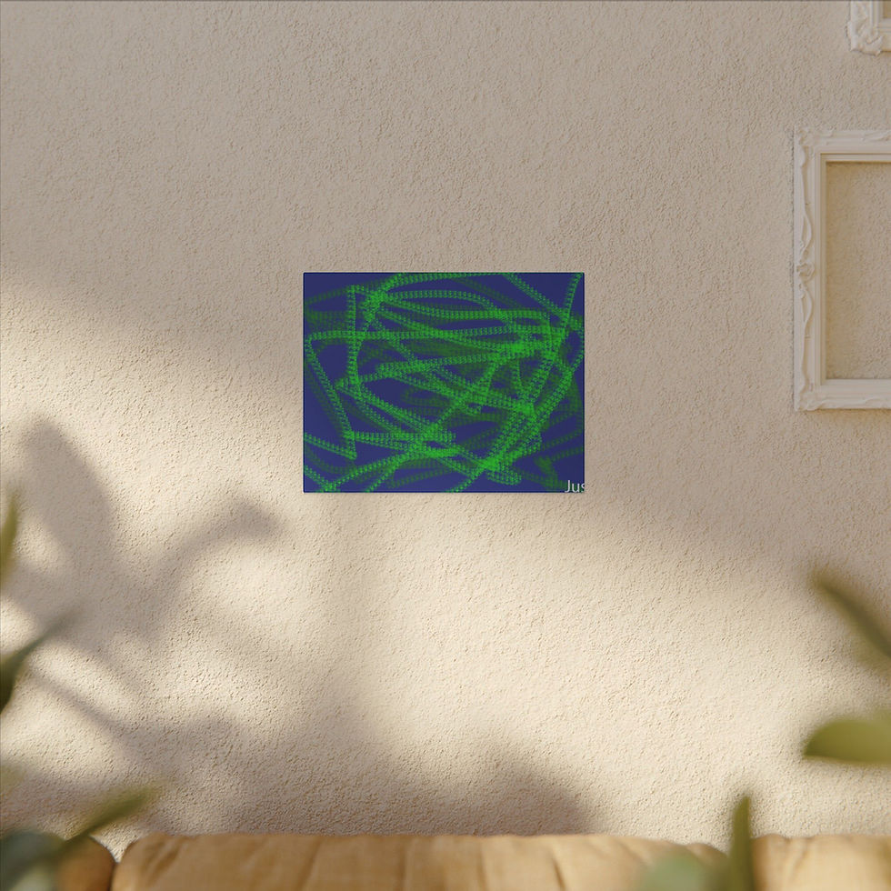 Thumbnail: Abstract Green Whirl Canvas Art Print, Colorful Home Decor, Wall Art