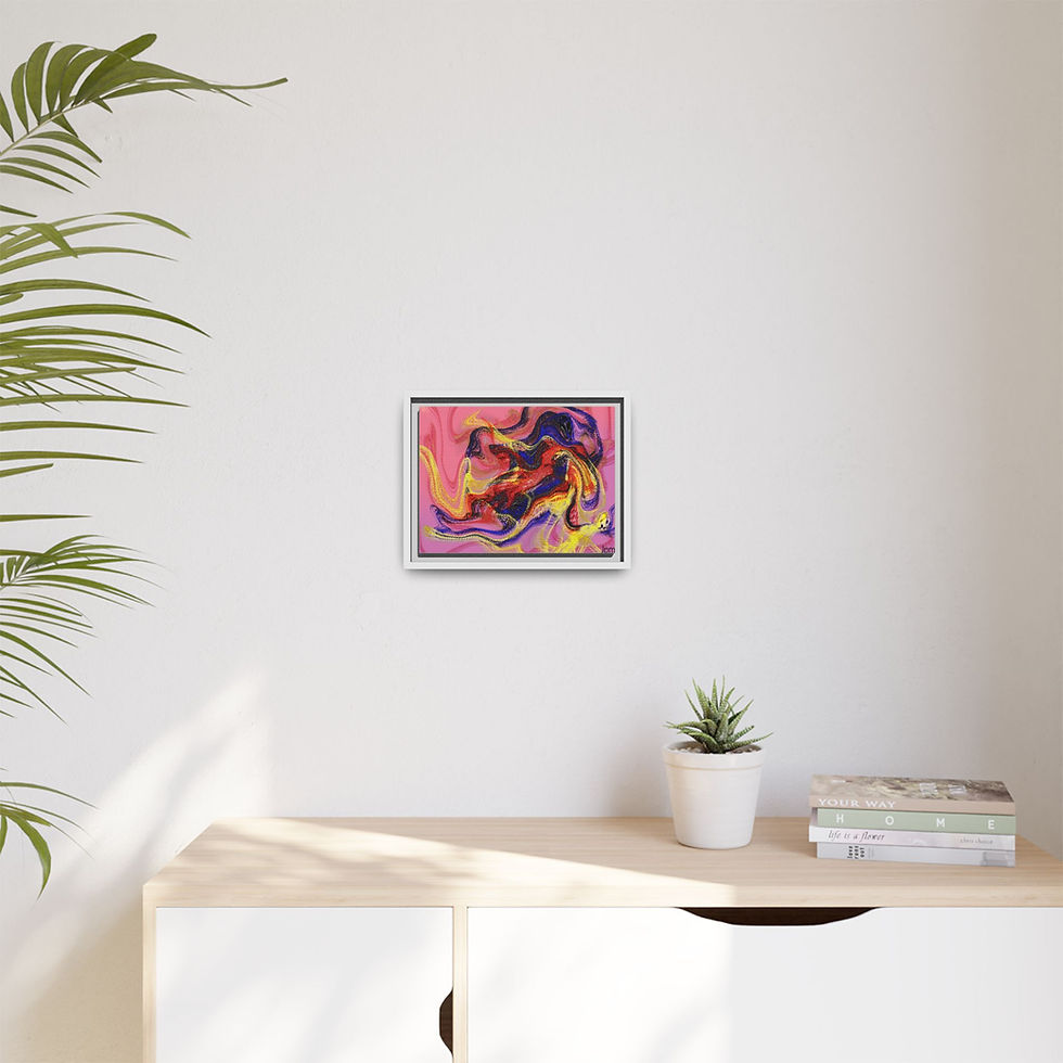 Thumbnail: Framed Abstract Art Print, Colorful Wall Decor