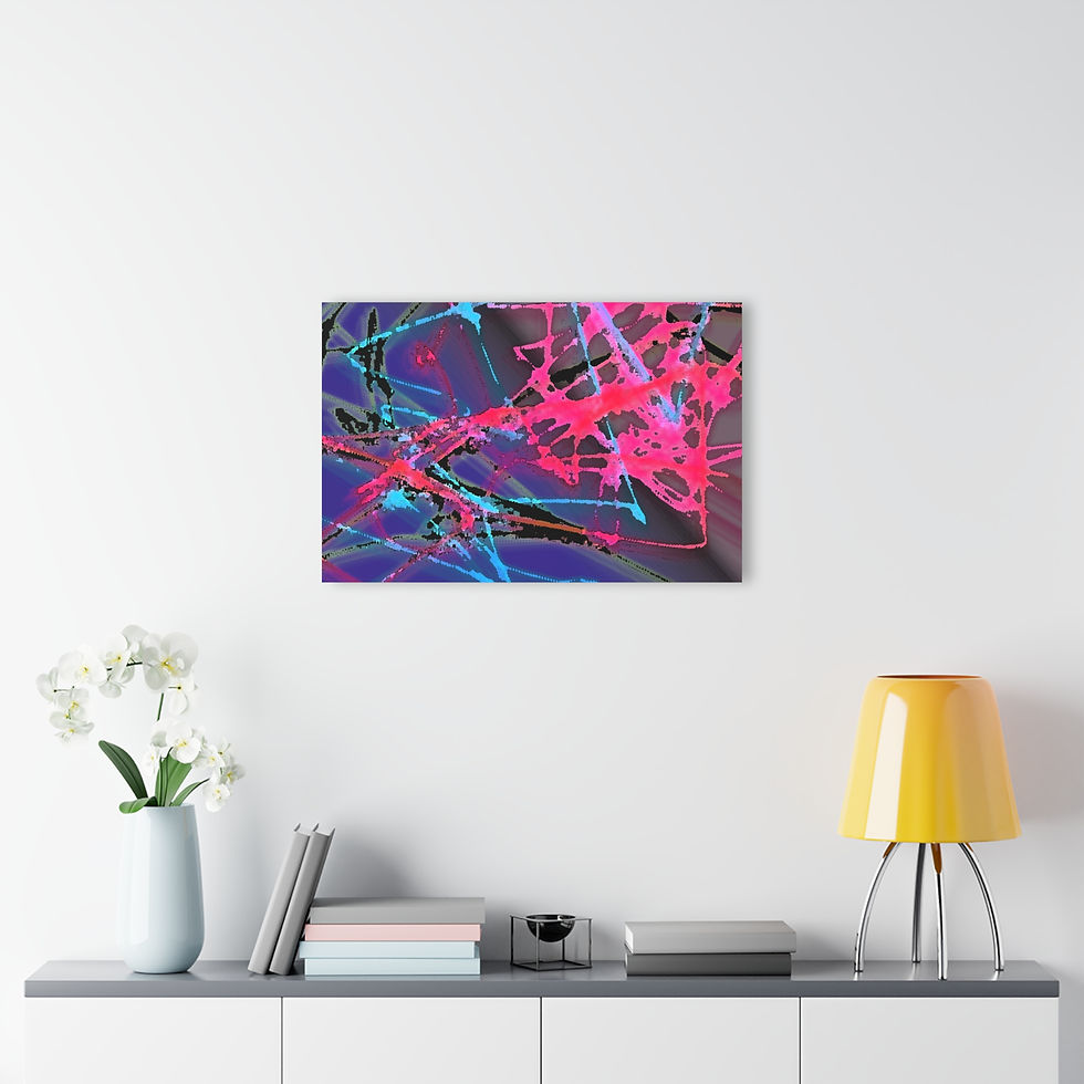 Thumbnail: sticky webs vibrant acrylic print for art lovers