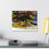 Thumbnail: Yellow and black, blue clouds Modern Stretched Canvas 