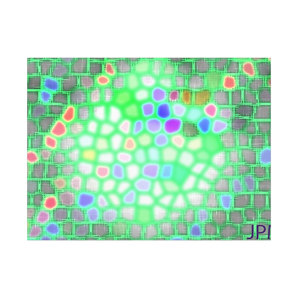Thumbnail: Abstract Green Mosaic Matte Canvas Art – Vibrant Geometric Wall Decor