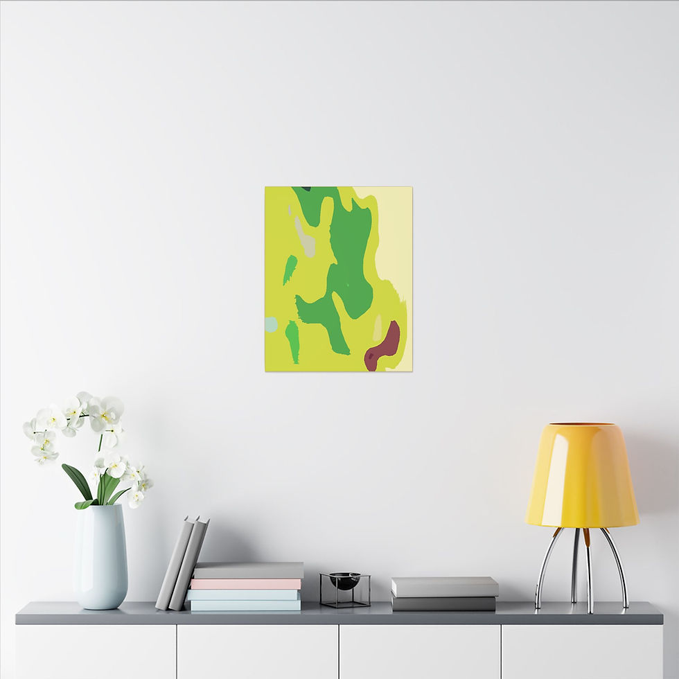 Thumbnail: Camouflage Lime Green Matte Canvas Print 
