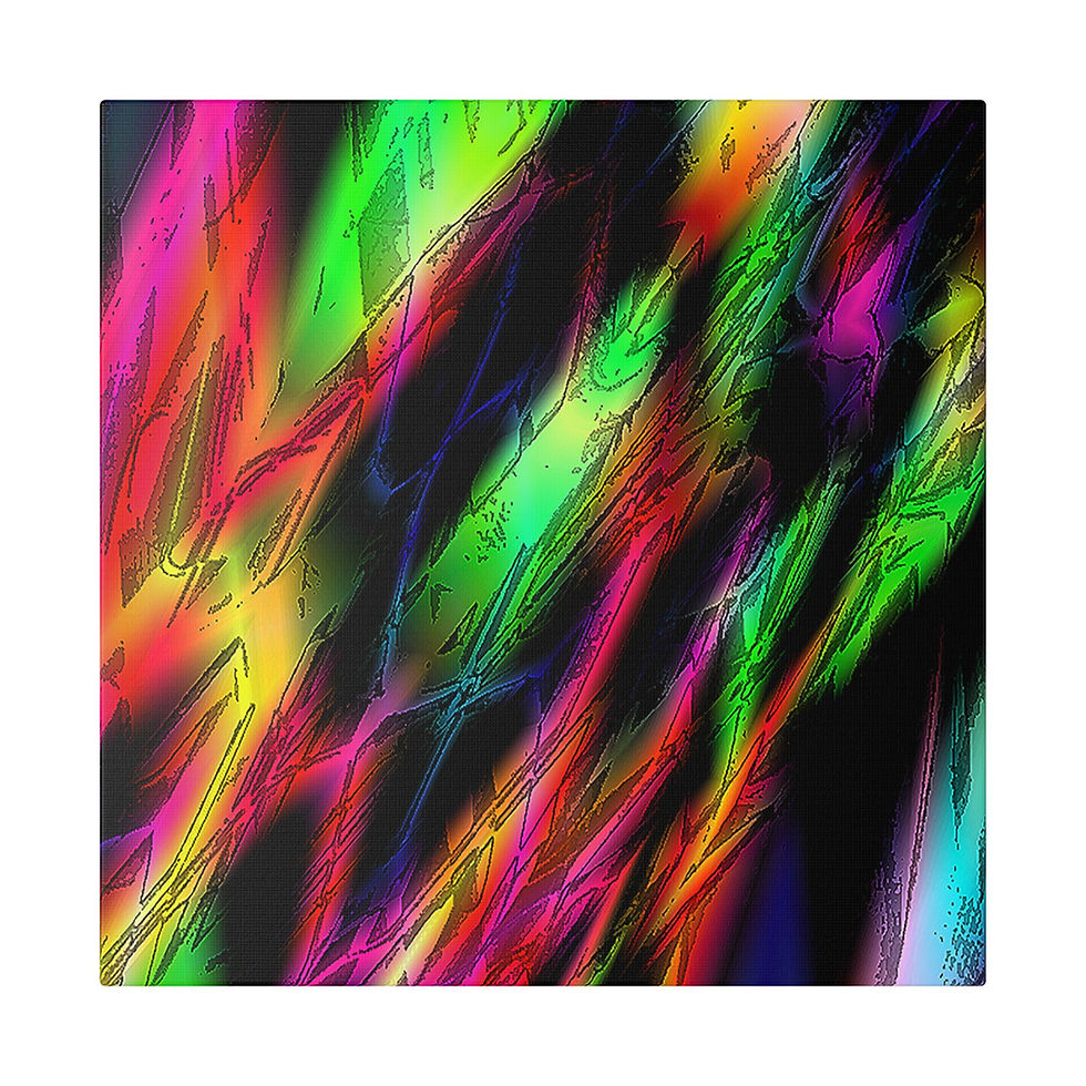 Thumbnail: Neon Wave Abstract Canvas Print