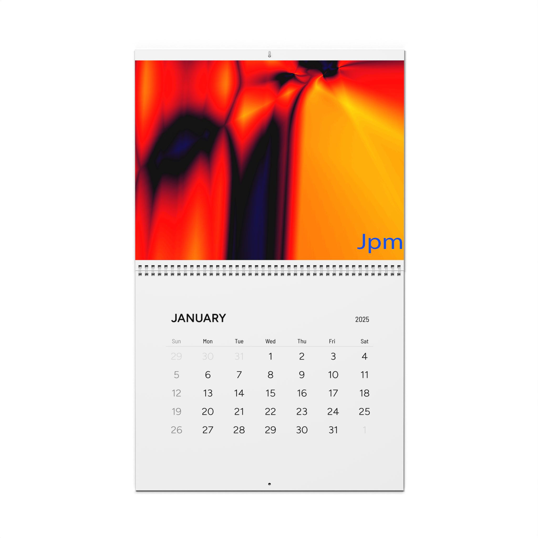 Vibrant 2025 Wall Calendar – Colorful Abstract Design for Home & Office